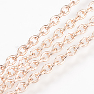 Iron Cable Chains, for DIY Jewelry Making, with Spool, Unwelded, Oval, Rose Gold, 3x2x0.5mm, about 32.8 Feet(10m)/roll(X-CH-S079-RG)