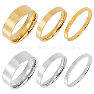2 Sets 2 Colors 304 Stainless Steel Plain Band Rings Set for Women, Golden & Stainless Steel Color, Inner Diameter: 17.3~17.4mm, 3pcs/set, 1 set/color(RJEW-AN0001-20)