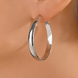 Brass Geometric Hoop Earrings for Women, Ring(ZE6703-2)