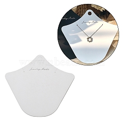 Paper Necklace Display Cards, Bust Shaped Jewelry Display Card for Necklace Showing, White, 14x15.1x0.05cm(DIY-K066-01B)