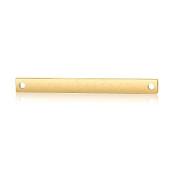 201 Stainless Steel Links connectors, Rectangle, Golden, 35x3.5x1.5mm, Hole: 1.2mm(STAS-S105-T600D-2)