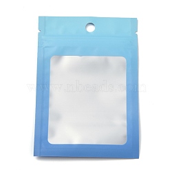 Plastic Zip Lock Bag, Storage Bags, Self Seal Bag, Top Seal, with Window and Hang Hole, Rectangle, Blue, 12x8x0.25cm, Unilateral Thickness: 3.1 Mil(0.08mm), 95~100pcs/bag(OPP-H001-01A-02)