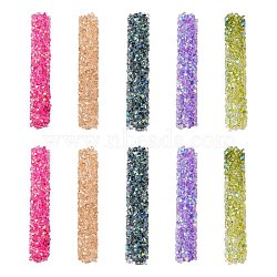 Glass Rhinestone Beads, For DIY Jewelry Craft Making, AB Color Plated, Tube, Mixed Color, 32~33x6mm, Hole: 0.8mm(GLAA-P046-A)