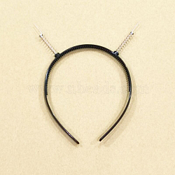 Plastic Hair Bands Findings with Springs, Hair Accessories Findings, Black, 120mm(OHAR-PW0003-192A)