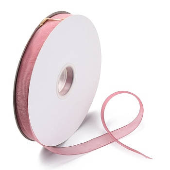 Organza Ribbons, Chiffon Satin Ribbon, for Gift Wrapping, Valentine's Day, Wedding, Birthday Party Decorate, Light Coral, 3/4 inch(20mm), about  200 yards/roll(182.88m/roll)