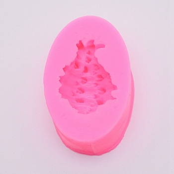 Ocean Series Conch Shape Fondant Molds, Food Grade Silicone Molds, For DIY Cake Decoration, Chocolate, Candy, UV Resin & Epoxy Resin Craft Making, Hot Pink, 75.5x47.5x24.5mm, Inner Size: 46.5x33.5mm