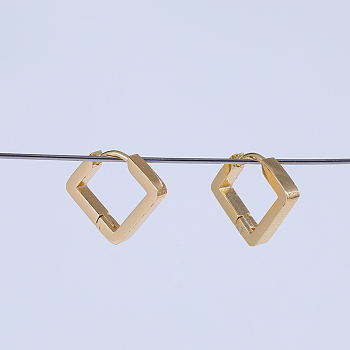 Square Stainless Steel Hoop Earrings, Golden, 15.1x17.7mm