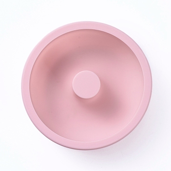 Donut Food Grade Silicone Molds, Baking Molds, For DIY Chiffon Cake Bakeware, Pink, 115x34mm, Inner Diameter: 100mm