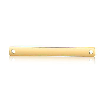 201 Stainless Steel Links connectors, Rectangle, Golden, 35x3.5x1.5mm, Hole: 1.2mm