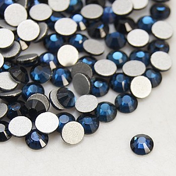 Glass Flat Back Rhinestone, Grade A, Back Plated, Faceted, Half Round, Montana, 6.3~6.5mm, about 288pcs/bag