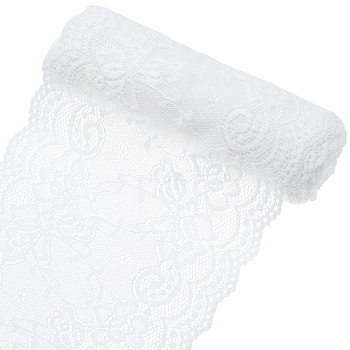 Lace Embroidery Costume Accessories, Applique Patch, Sewing Craft Decoration, Flower, White, 150~160mm