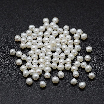 Natural Cultured Freshwater Pearl Beads, No Hole/Undrilled, Round, White, 1.8~2mm