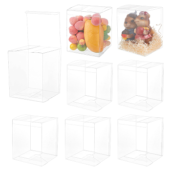 PVC Storage Boxes, Candy Gift Package Supplies, Rectangle, Clear, 12x12x15.5cm