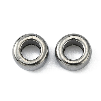 Tibetan Style Alloy Beads, Rondelle, Bead Spacers, Cadmium Free & Nickel Free & Lead Free, Gunmetal, 7x4mm, Hole: 3mm