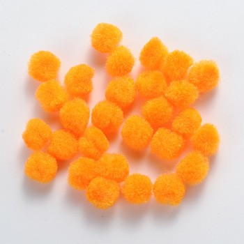 DIY Doll Craft Pom Pom Yarn Pom Pom Balls, Orange, 20mm, about 500pcs/bag