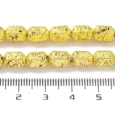 brins de perles de pierre de lave naturelle galvanisées(G-H303-A10-G02)-4