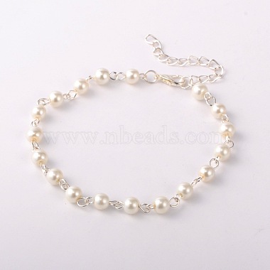 Trendy Glass Pearl Anklets(AJEW-AN00035-01)-2