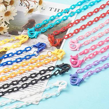 Acrylic Cable Chain Necklace Sets(NJEW-JN03635)-4
