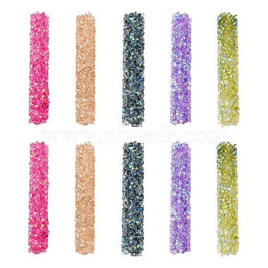 Clear AB Tube Glass Beads