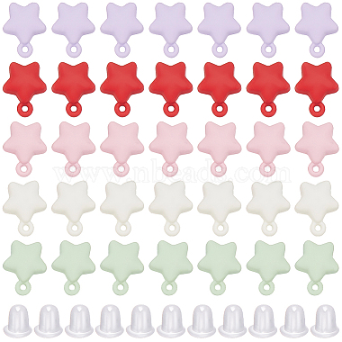 5 Colors Alloy Stud Earring Findings(FIND-SP0005-60B)-1