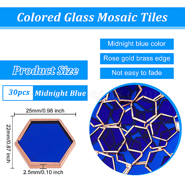 Olycraft 30Pcs Colored Glass Mosaic Tiles(DIY-OC0009-42)-2