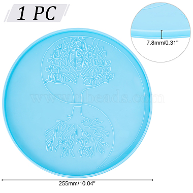 DIY Laser Effect Tai Ji & Tree of Life Pattern Display Decoration Silicone Molds(SIL-WH0014-34A)-2