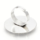 Vintage base anillo de hierro componentes del anillo de dedo de acero(PALLOY-O039-08AS)-2