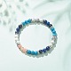Natural Lapis Lazuli(Dyed) & Gemstone Round Beaded Bracelet for Women(BJEW-JB08336-02)-2