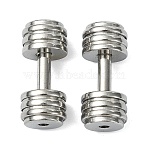 Sports 304 Stainless Steel Beads, Dumbbell, Stainless Steel Color, 23x10mm, Hole: 2mm(STAS-T076-12P)