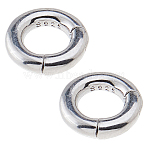 2Pcs 925 Sterling Silver Spring Gate Clasps, Platinum, 8x2mm, Inner Diameter: 4.5mm(STER-HS0001-11)