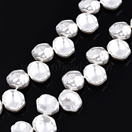 ABS Plastic Imitation Pearl Beads Strands, Nuggets, Creamy White, 13.5x12x7mm, Hole: 0.7mm, about 36pcs/strand, 14.37 inch~14.76 inch(36.5~37.5cm)(KY-N015-12-B01)