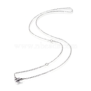 304 Stainless Steel Necklace, Cable Chains, with Lobster Clasps, Stainless Steel Color, 18.5 inch(47cm), 1mm, Jump Ring: 4x0.5mm(X-MAK-F033-01P)