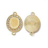 Alloy Cabochon Connector Settings, with Rhinestone, Oval Connector Charm, Golden, 27.5x17x2mm, Hole: 2.2mm, Tray: 14x10mm(FIND-A024-16G)