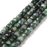 Natural Emerald Quartz Beads Strands, Faceted, Cube, 4.5x4.5x4.5mm, Hole: 0.8mm, about 85pcs/strand, 15.55 inch(39.5cm)(G-L537-012)