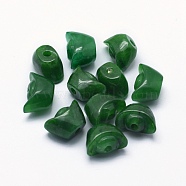 Natural Myanmar Jade/Burmese Jade Beads, Dyed, Ingot, 7.5~8x11.5~13x7.5mm, Hole: 1.6mm(G-F581-12)