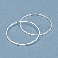 Brass Linking Rings, Long-Lasting Plated, Round Ring, 925 Sterling Silver Plated, 25x1mm, Inner Diameter: 23mm(KK-Y003-03I-S)