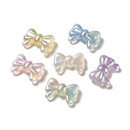Luminous Acrylic Beads, AB Color Plated, Glitter, Bowknot, Mixed Color, 20x28.8x8.3mm, Hole: 3.4mm(OACR-E016-08)