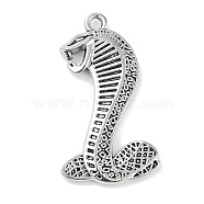 Tibetan Style Alloy Big Pendants, Snake, Antique Silver, 54.5x30x4mm, Hole: 3mm(PALLOY-S031-12B)