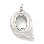 Non-Tarnish 304 Stainless Steel Pendants, Letter Charm, Stainless Steel Color, Letter Q, 26x15x4.5mm, Hole: 3mm(STAS-C102-16P-Q)