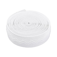 Polyester Non-Slip Silicone Elastic Gripper Band, for Garment Sewing Project, White, 30x1mm, about 8yards/roll(SRIB-WH0006-22B-02)