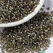 MIYUKI Round Rocailles Beads, Japanese Seed Beads, (RR3540) Fancy Lined Champagne, 15/0, 1.5mm, Hole: 0.7mm, about 5555pcs/bottle, 10g/bottle(SEED-JP0010-RR3540)