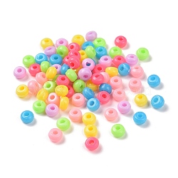 Opaque Acrylic Beads, Rondelle, Mixed Color, 5x3.5x3.5mm, Hole: 1.8mm, about 8500pcs/500g(SACR-Q195-03)