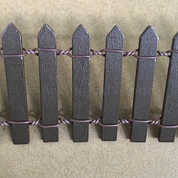 Miniature Fairy Garden Fence, DIY Natural Wood Picket Fence Mini Ornament for Dollhouse, Slate Gray, 890x50x4.5mm(DIY-WH0223-64H)