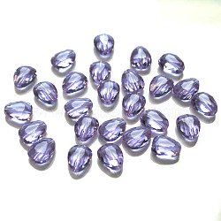 Imitation Austrian Crystal Beads, Grade AAA, Faceted, teardrop, Lilac, 8x6x3.5mm, Hole: 0.7~0.9mm(SWAR-F086-8x6mm-04)
