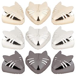 6Pcs 3 Colors Iron Toe Cap Covers, Toe Protectors, for Pointed Toe High-Heeled Shoes, Cat Head Shape, Mixed Color, 32x37.5x24.5mm, Hole: 3mm, 2pcs/color(FIND-GF0003-86)