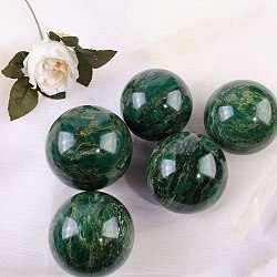 Natural Emerald Crystal Ball, Reiki Energy Stone Display Decorations for Healing, Meditation, Witchcraft, 55~60mm(PW-WGD3556-02)