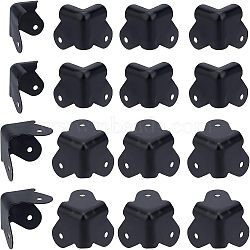 CHGCRAFT 24Pcs 2 Style Iron Corner Protector, Cover Corner Guards Audio Accessoric, Electrophoresis Black, 37x52x45mm, Hole: 4mm, 2 style, 12pcs/style, 24pcs(AJEW-CA0001-72)