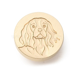 Golden Tone Wax Seal Brass Stamp Heads, for Wax Seal Stamp, Pet Series, Dog, 25x14mm, Hole: 7mm(AJEW-U008-03G-05)