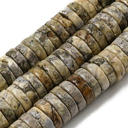 Natural Pyrite Beads Stands, Dyed, Heishi Beads, Flat Round/Disc, 8x2.5~3mm, Hole: 1.2mm, about 162~163pcs/strand, 15.91~15.94''(40.4~40.5cm)(G-B051-C03-02)
