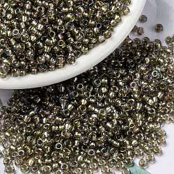 MIYUKI Round Rocailles Beads, Japanese Seed Beads, (RR3540) Fancy Lined Champagne, 15/0, 1.5mm, Hole: 0.7mm, about 5555pcs/bottle, 10g/bottle(SEED-JP0010-RR3540)